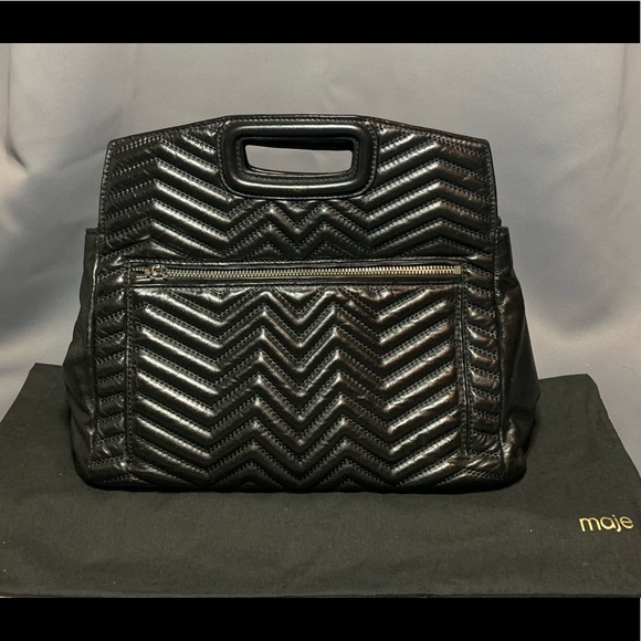 Maje PARIS Zig Zag Quilted Leather Tote - Picture 3 of 12